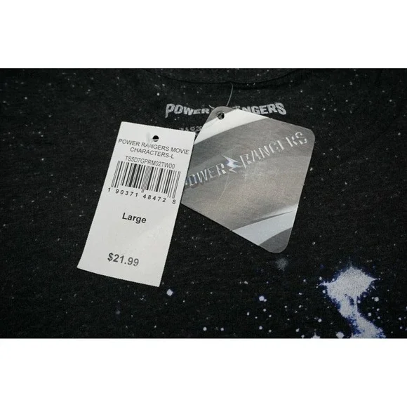 Saban's Power Rangers Movie Men Large Black Nep Bioworld T-Shirt NEW - Picture 3 of 11